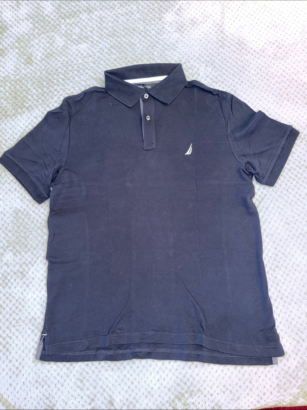 Nautica Men's Polo Shirt in Navy Blue with White Sail Logo